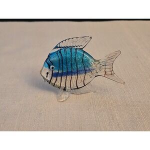 Super Cute Murano Style Art Miniature Glass Fish Figurine Hand Blown 2"